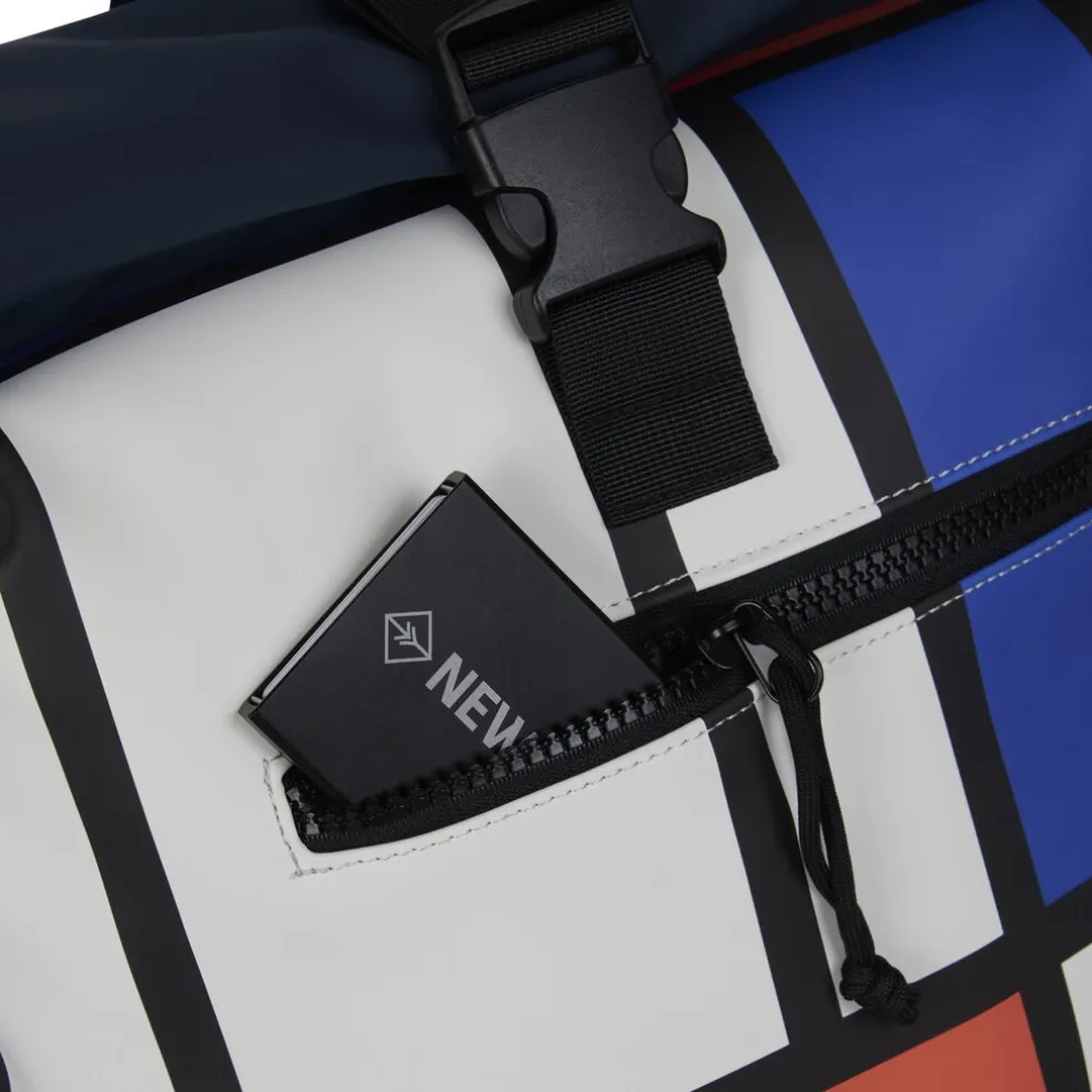 New Rebels Mart Art New York Mondrian 21L Rucksack Rolltop Wasserabweisend Laptop 15.6"