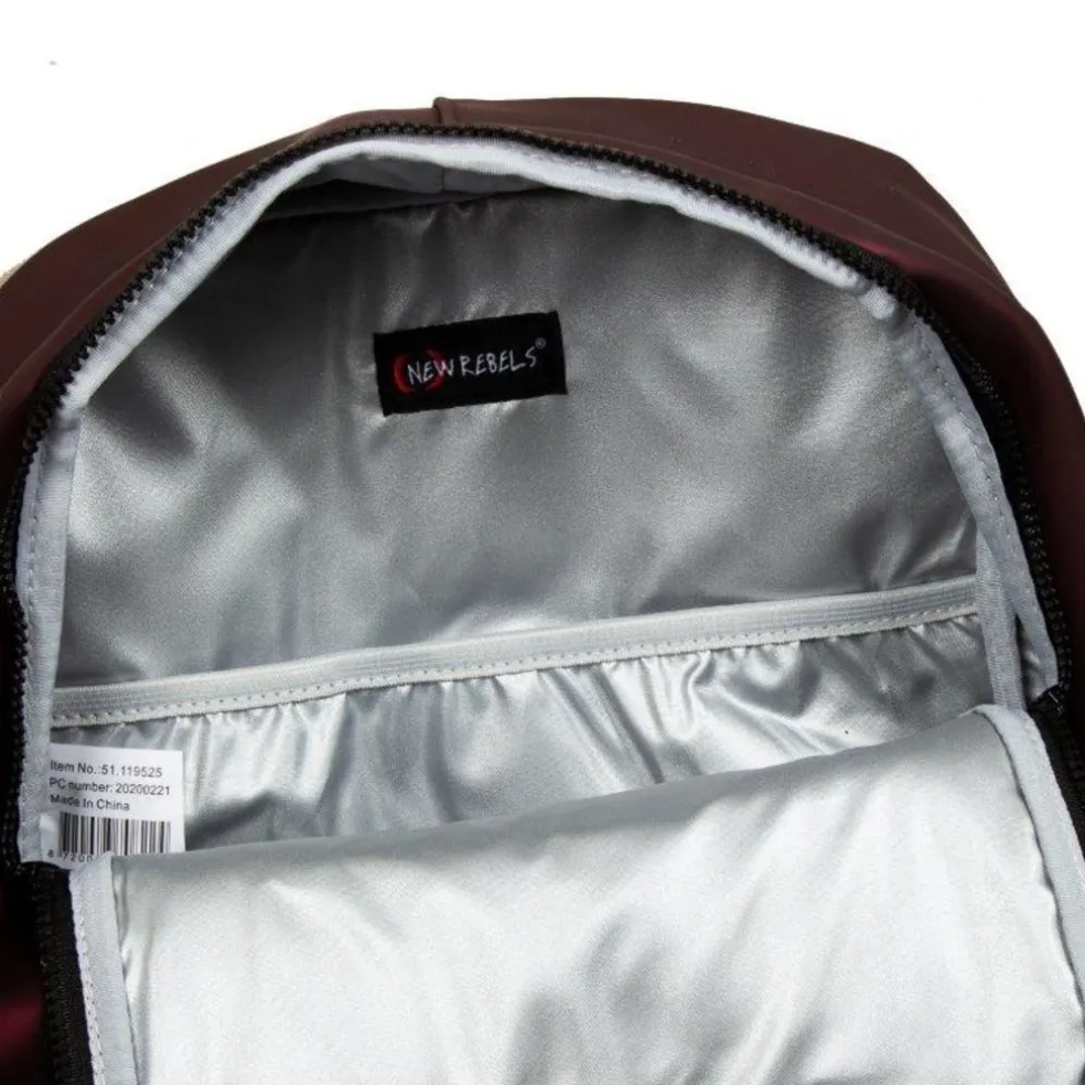 New Rebels Mart Chicago Metallic Burgundy 17L Rucksack Wasserabweisend Laptop 13"