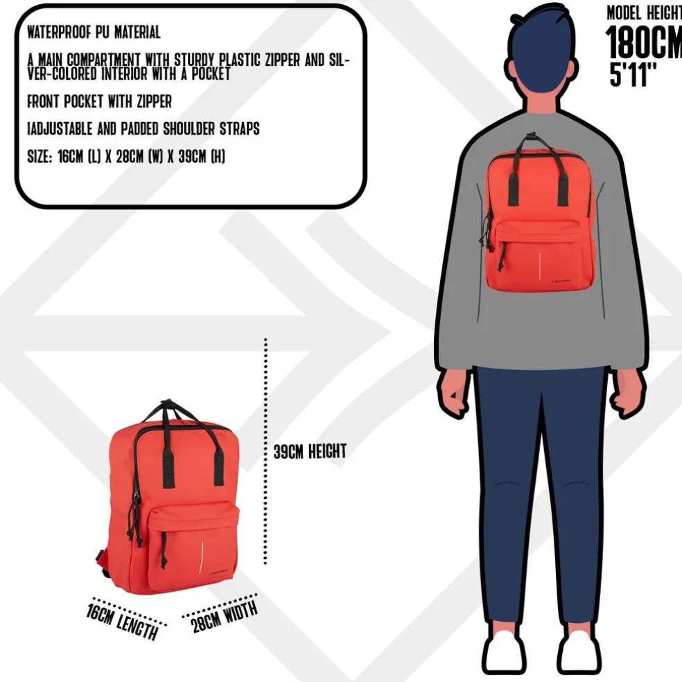 New Rebels Mart Chicago Rot 17L Rucksack Wasserabweisend Laptop 13"