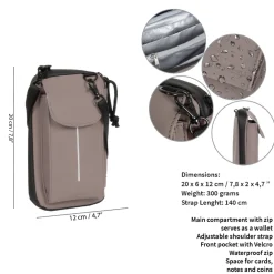 New Rebels Mart Cincinnati Taupe Handytasche Wasserabweisend