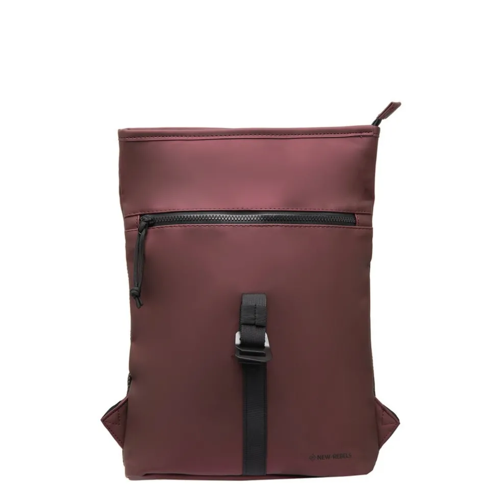 New Rebels Mart Los Angeles Metallic Burgundy 7L Rolltop Rucksack Wasserabweisend