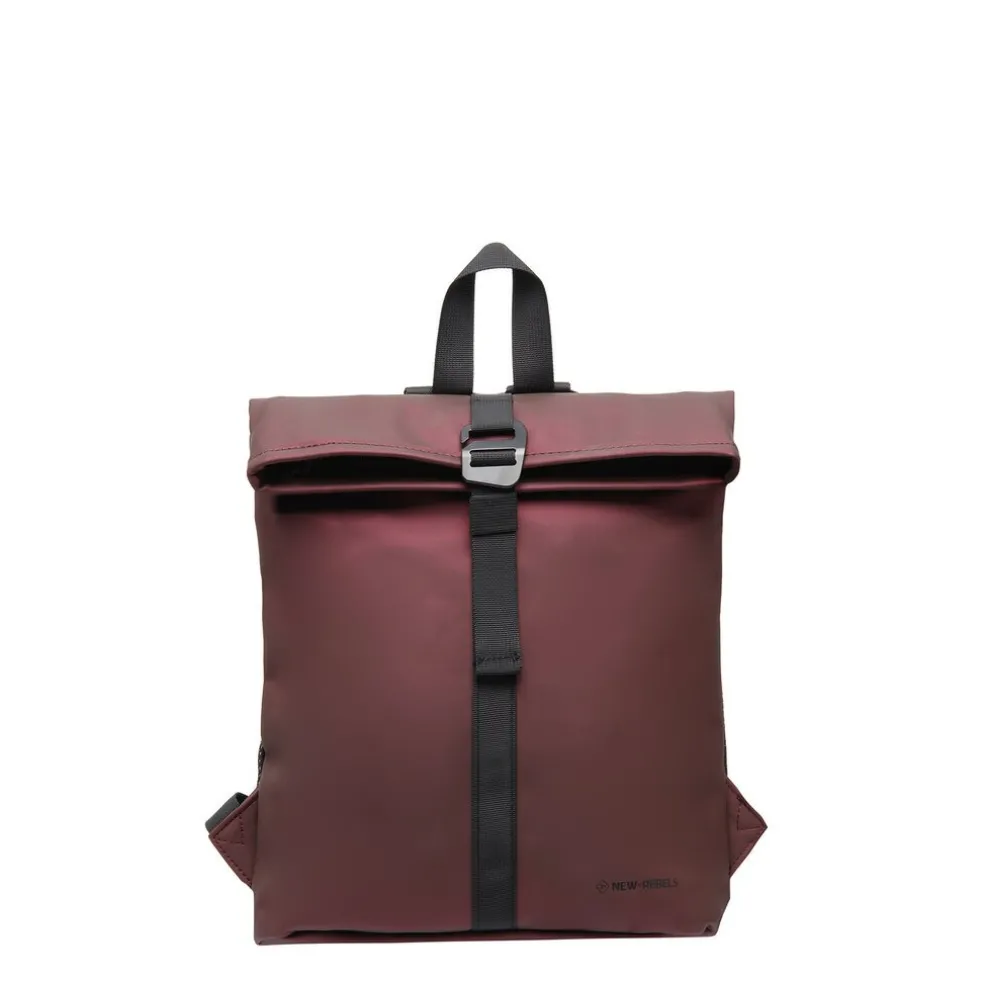 New Rebels Mart Los Angeles Metallic Burgundy 7L Rolltop Rucksack Wasserabweisend