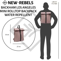New Rebels Mart Los Angeles Lila 7L Rolltop Rucksack Wasserabweisend