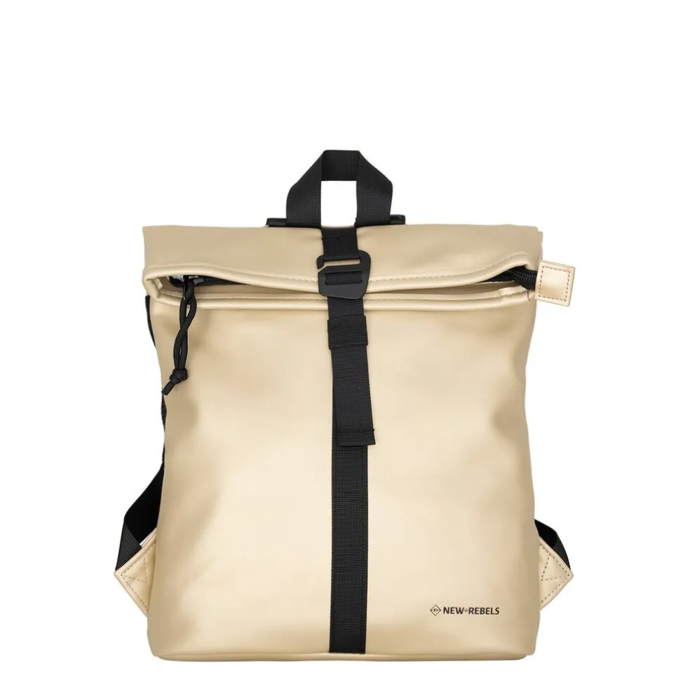 New Rebels Mart Los Angeles Metallic Gold Small 7L Rolltop Rucksack Wasserabweisend
