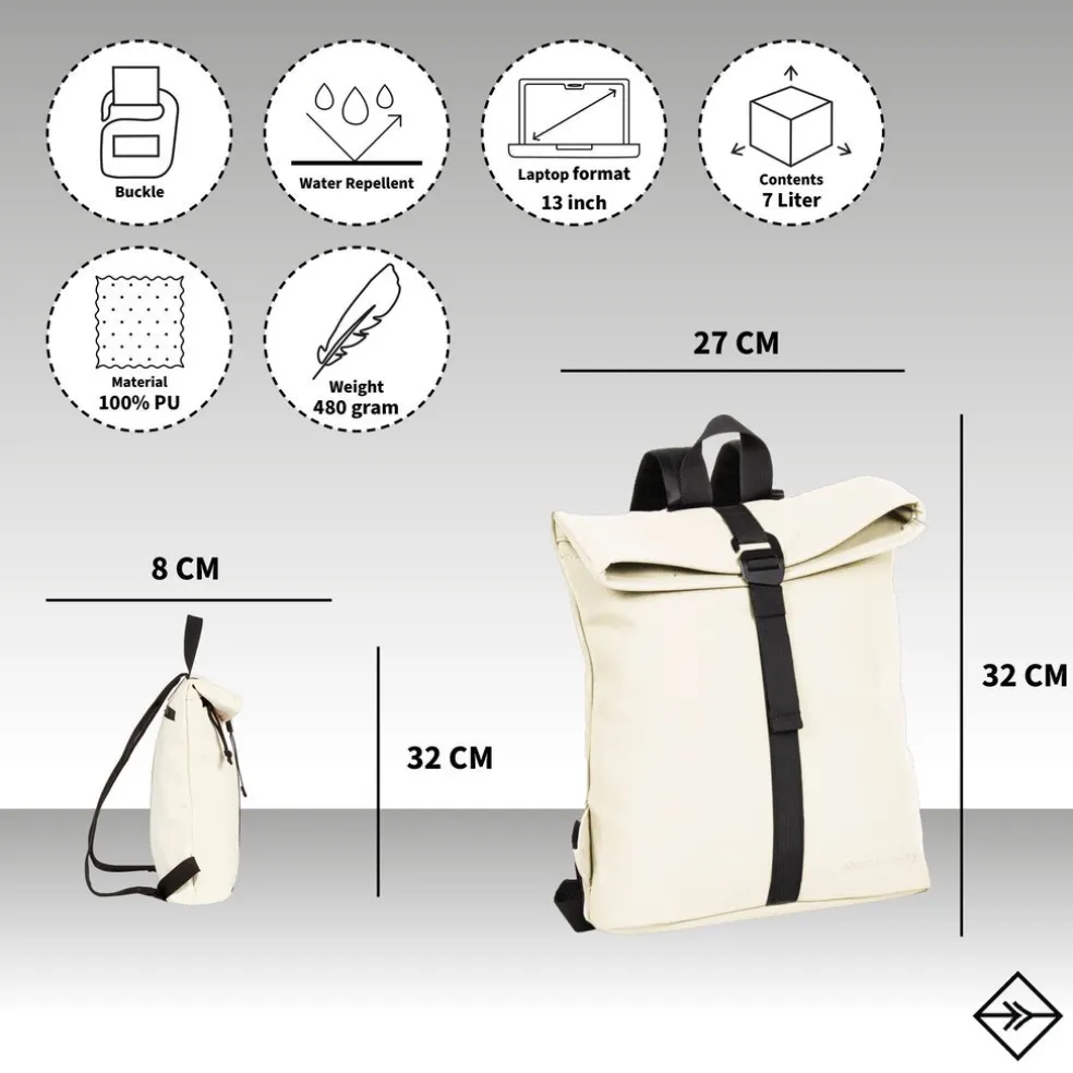 New Rebels Mart Los Angeles Off Weiß 7L Rolltop Rucksack Wasserabweisend