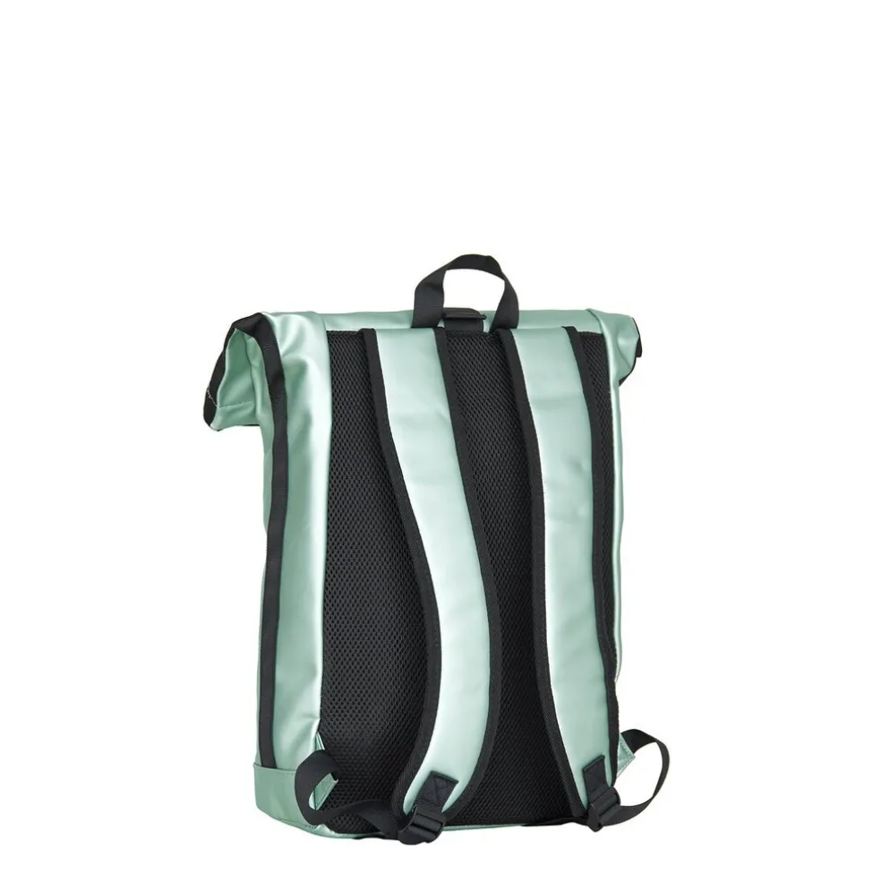 New Rebels Mart New York Metallic Hellgrün 21L Rucksack Rolltop Wasserabweisend Laptop 15.6"