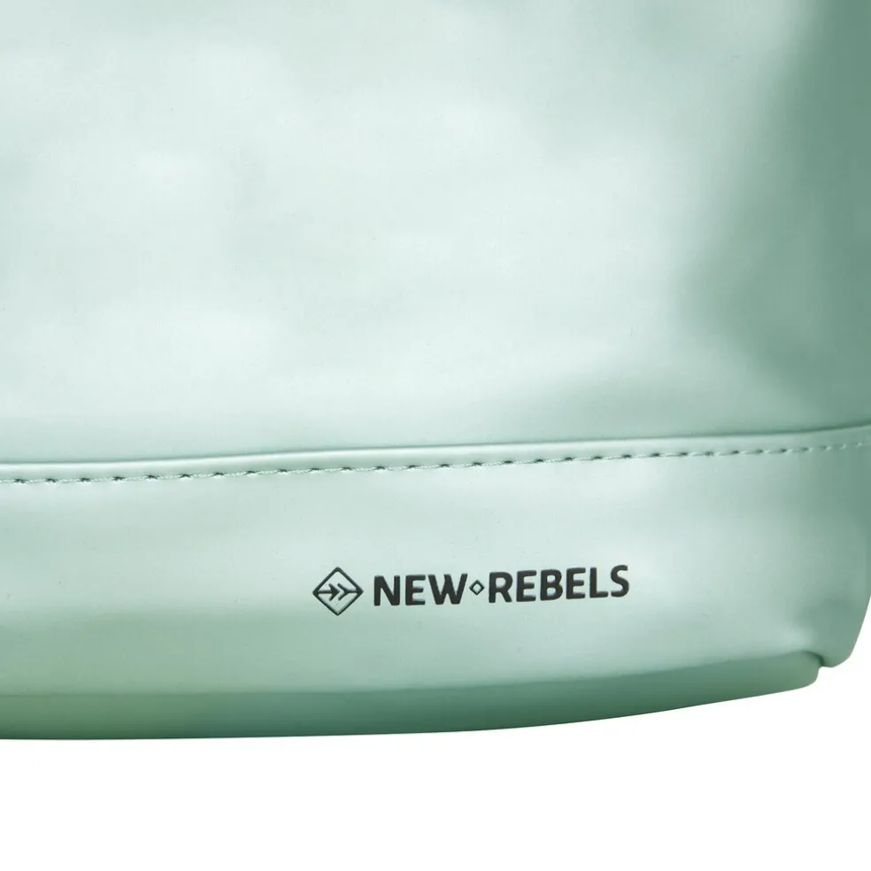 New Rebels Mart New York Metallic Hellgrün 21L Rucksack Rolltop Wasserabweisend Laptop 15.6"
