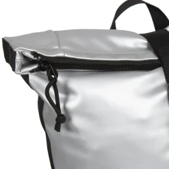 New Rebels Mart New York Metallic Silber 21L Rucksack Rolltop Wasserabweisend Laptop 15.6
