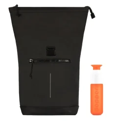 New Rebels Mart New York Schwarz 21L Rucksack Rolltop Wasserabweisend Laptop 15.6