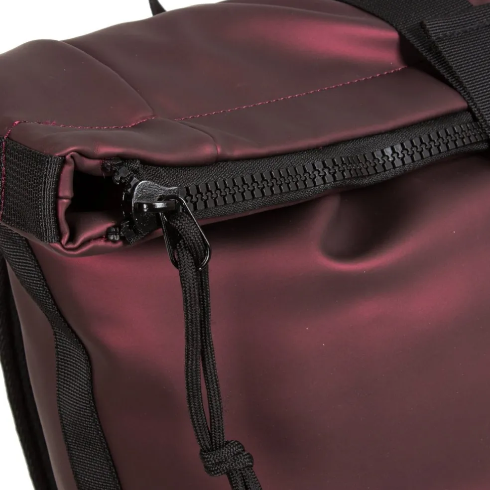 New Rebels Mart New York Metallic Burgundy 21L Rucksack Rolltop Wasserabweisend Laptop 15.6"