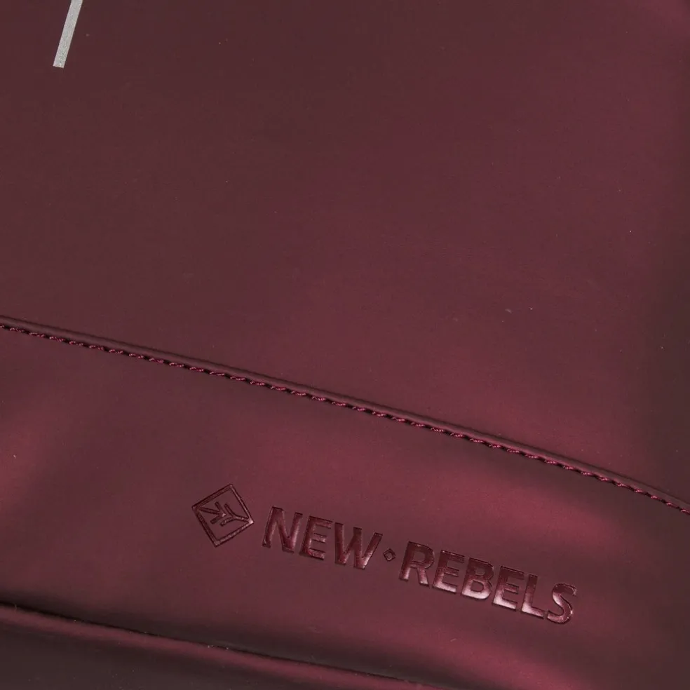 New Rebels Mart New York Metallic Burgundy 21L Rucksack Rolltop Wasserabweisend Laptop 15.6"