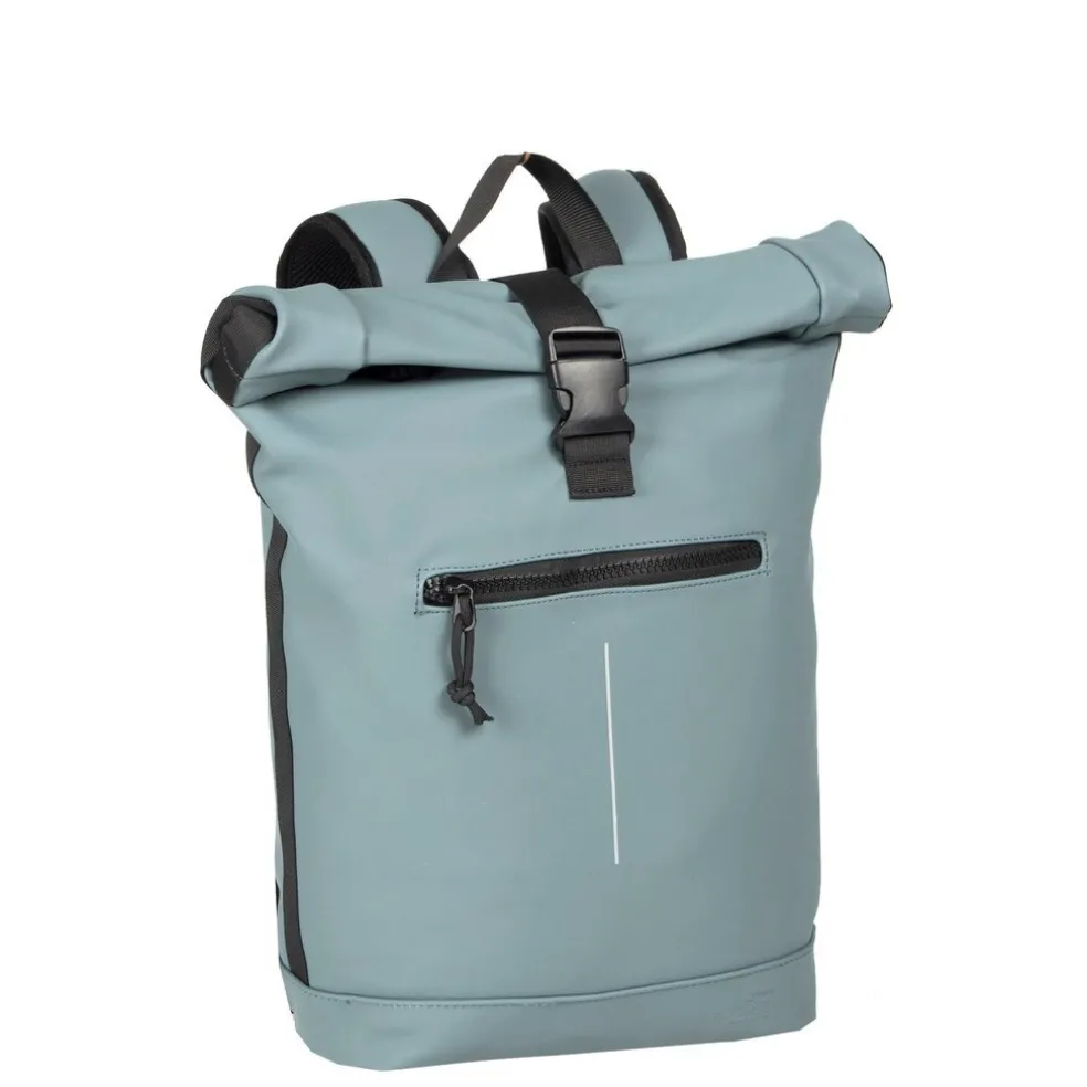 New Rebels Mart New York Soft Blau 21L Rucksack Rolltop Wasserabweisend Laptop 15.6"