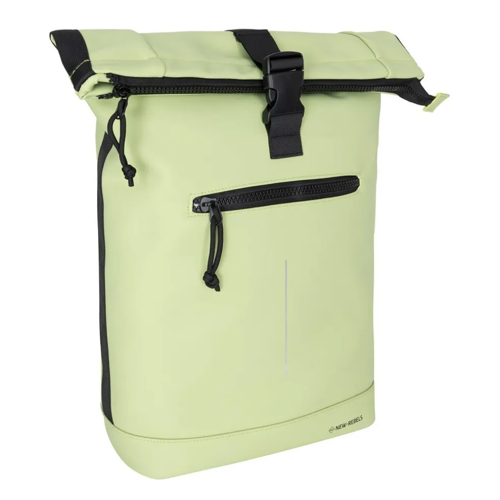New Rebels Mart New York Mattgrün 21L Rolltop-Rucksack – Wasserabweisend – Für 15,6” Laptop geeignet
