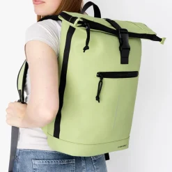 New Rebels Mart New York Mattgrün 21L Rolltop-Rucksack – Wasserabweisend – Für 15,6” Laptop geeignet