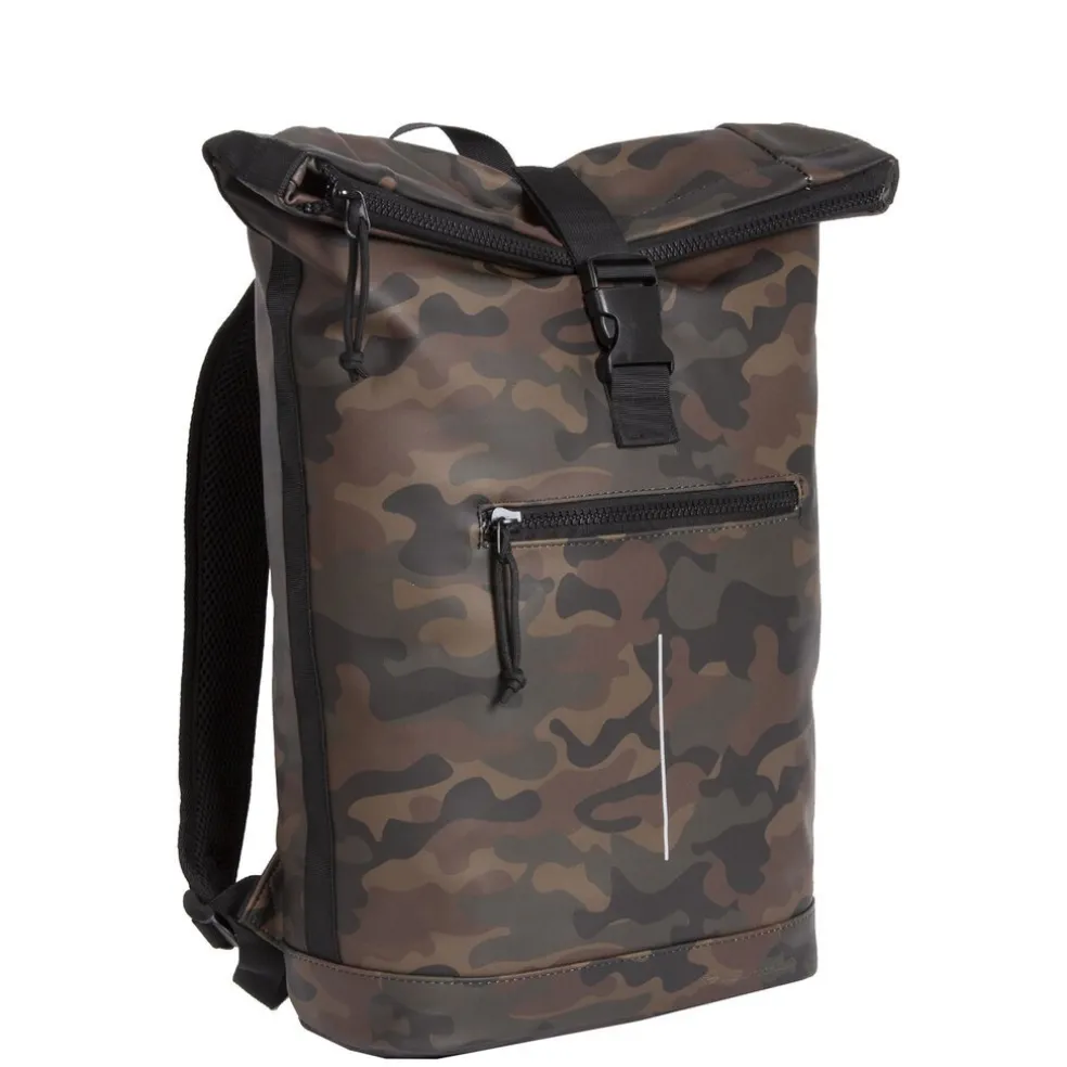 New Rebels Mart New York Camouflage Grün 21L Rucksack Rolltop Wasserabweisend Laptop 15.6"