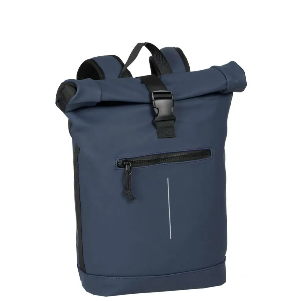 New Rebels Mart New York Marineblau 21L Rucksack Rolltop Wasserabweisend Laptop 15.6"