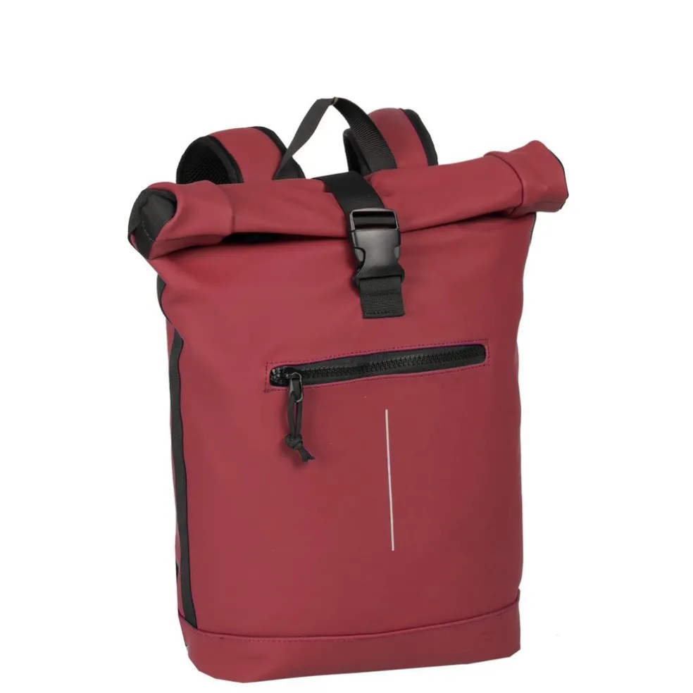 New Rebels Mart New York Burgundy 21L Rucksack Rolltop Wasserabweisend Laptop 15.6"