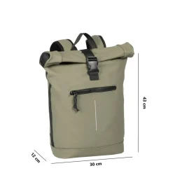 New Rebels Mart New York Taupe 21L Rucksack Rolltop Wasserabweisend Laptop 15.6