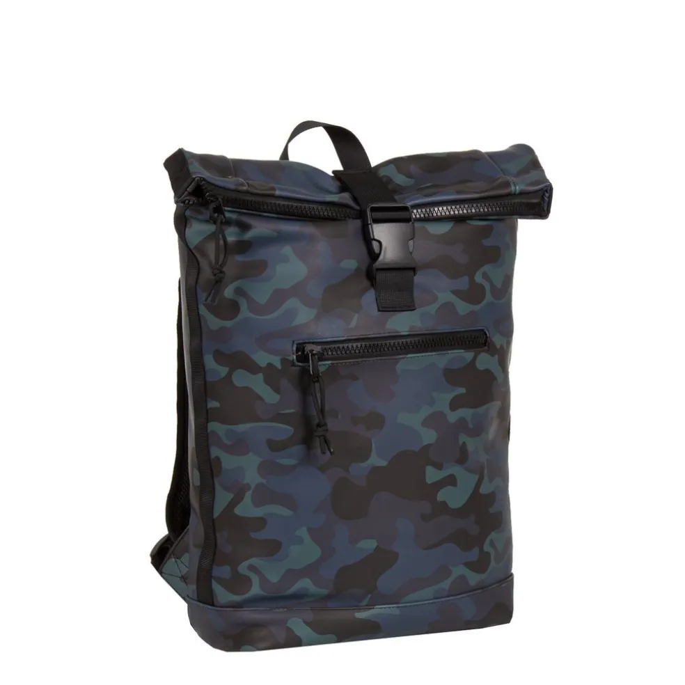 New Rebels Mart New York Camouflage Army Dunkel 21L Rucksack Rolltop Wasserabweisend Laptop 15.6"