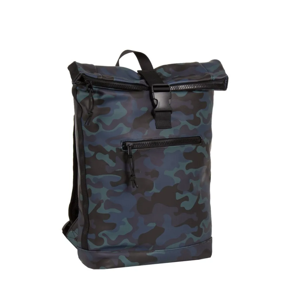 New Rebels Mart New York Camouflage Army Dunkel 21L Rucksack Rolltop Wasserabweisend Laptop 15.6"