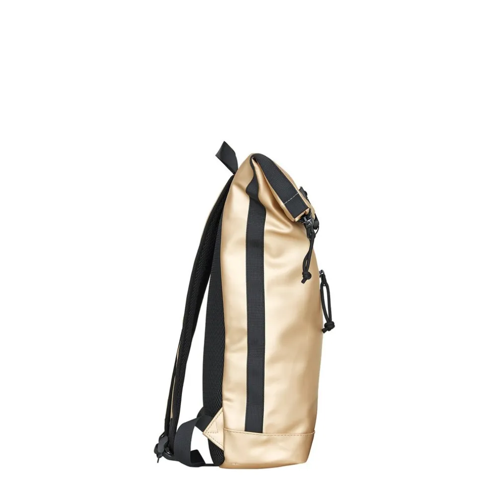 New Rebels Mart New York Metallic Gold 21L Rucksack Rolltop Wasserabweisend Laptop 15.6"