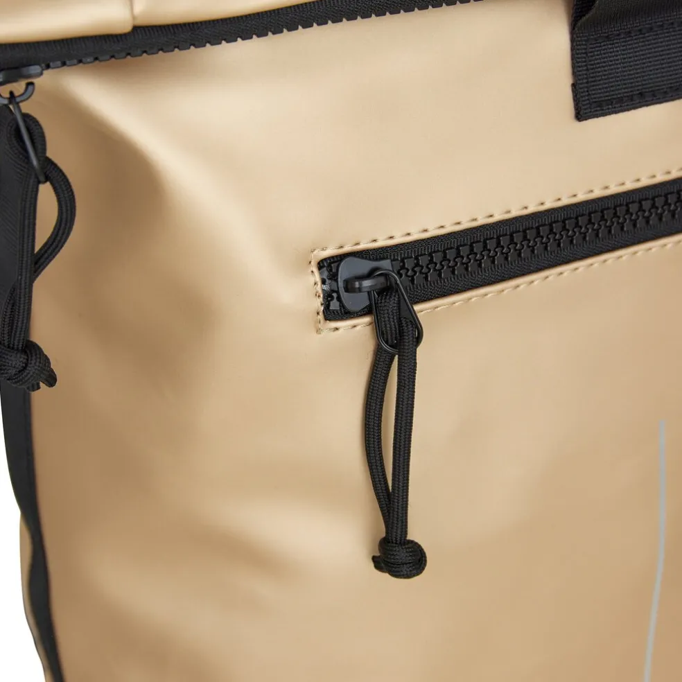 New Rebels Mart New York Metallic Gold 21L Rucksack Rolltop Wasserabweisend Laptop 15.6"