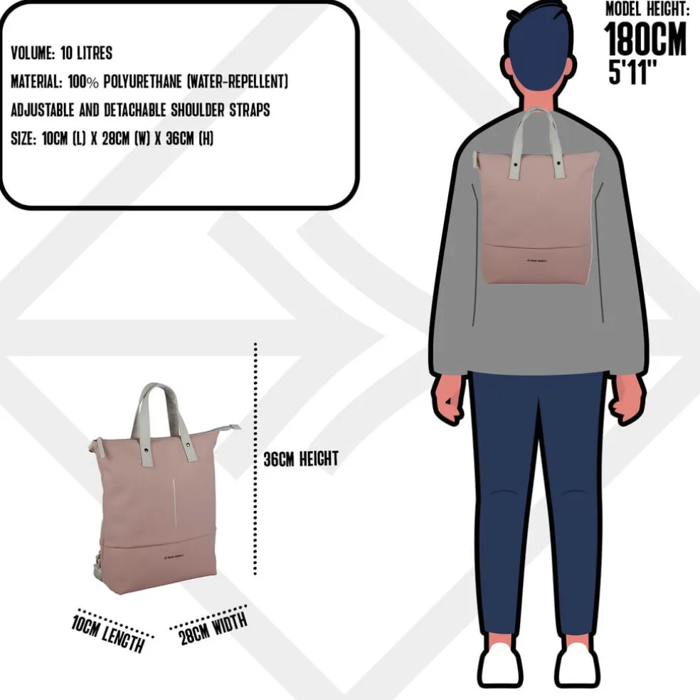 New Rebels Matteo Trenton Altrosa 18L Rucksack Shopper Wasserabweisend