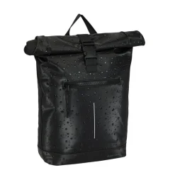 New Rebels New York Droplets Rolltop Rucksack Schwartz – Wasserabweisend – 21 Liter – Laptopfach
