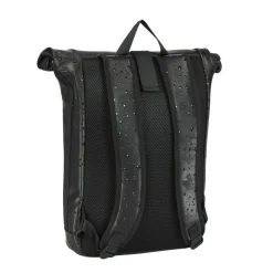 New Rebels New York Droplets Rolltop Rucksack Schwartz  – Wasserabweisend – 21 Liter – Laptopfach