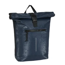 New Rebels New York Droplets Rolltop Rucksack Marineblau Wasserabweisend 21 Liter Laptopfach