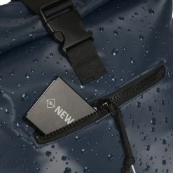 New Rebels New York Droplets Rolltop Rucksack Marineblau Wasserabweisend  21 Liter Laptopfach