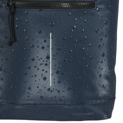New Rebels New York Droplets Rolltop Rucksack Marineblau Wasserabweisend  21 Liter Laptopfach