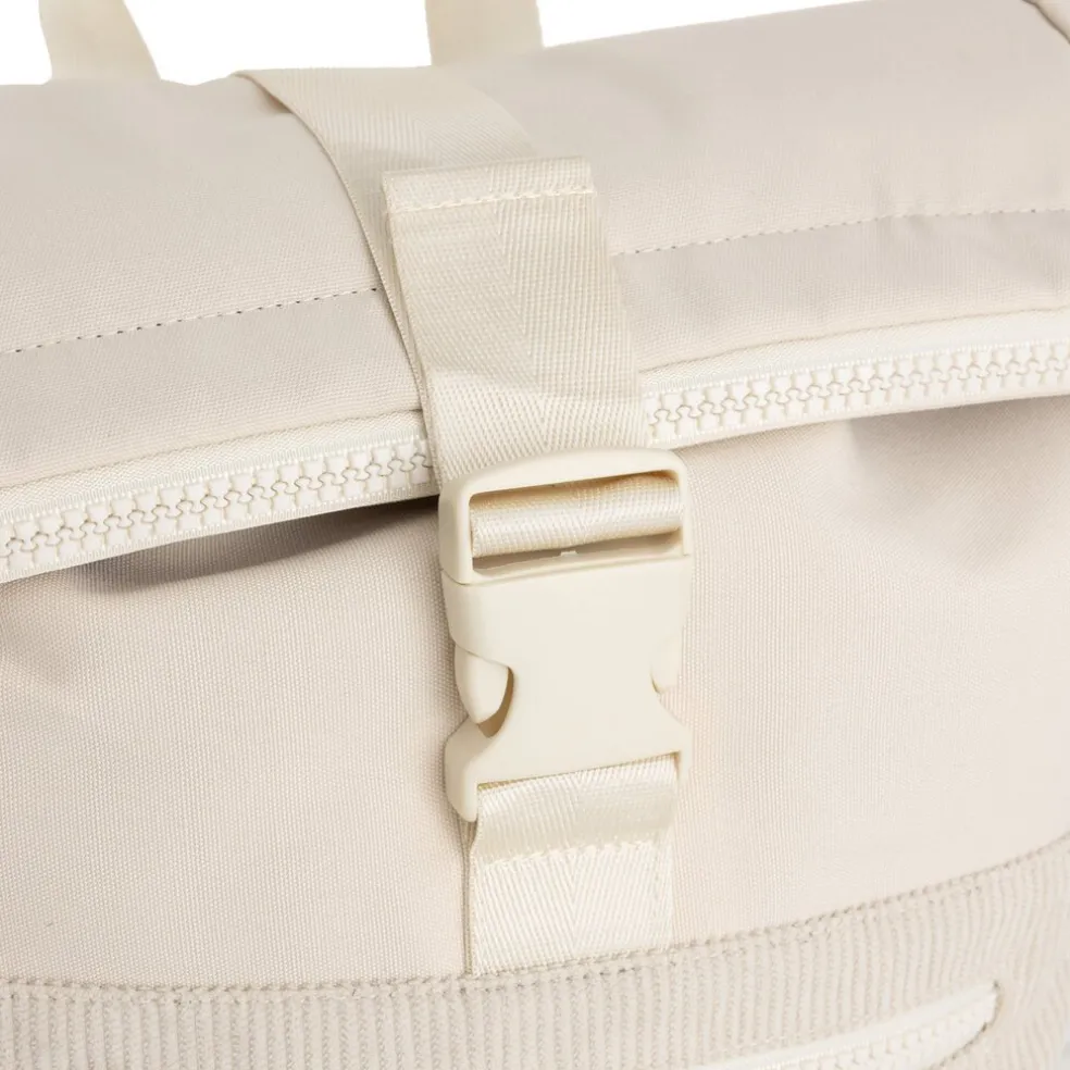 New Rebels New York Ribbi Rolltop Rucksack 17-21 l Schultasche & Arbeitstasche Rippstoff-Laptop-Rucksack 15,6 Zoll Beige