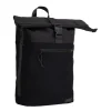 New Rebels New York Ribbi Rolltop Rucksack 17–21L Schulrucksack & Arbeitstasche Rippstoff Laptop Rucksack 15,6 Zoll Schwarz