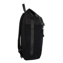 New Rebels New York Ribbi Rolltop Rucksack 17–21L Schulrucksack & Arbeitstasche Rippstoff Laptop Rucksack 15,6 Zoll Schwarz