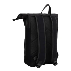 New Rebels New York Ribbi Rolltop Rucksack 17–21L Schulrucksack & Arbeitstasche Rippstoff Laptop Rucksack 15,6 Zoll Schwarz