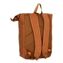 New Rebels New York Ribbi Rolltop Rucksack 17-21 l Schulranzen & Arbeitstasche Rippstoff Laptop-Rucksack 15,6 Zoll, kaffeebraun