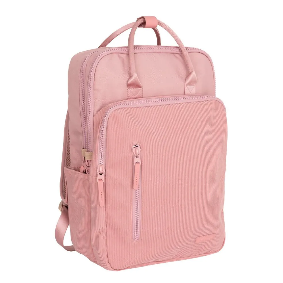 New Rebels Ribbi Milwaukee – Laptoptasche Schultasche Arbeitstasche 15,6 Zoll Laptopfach Rucksack Rib Fabric 18L Old Pink