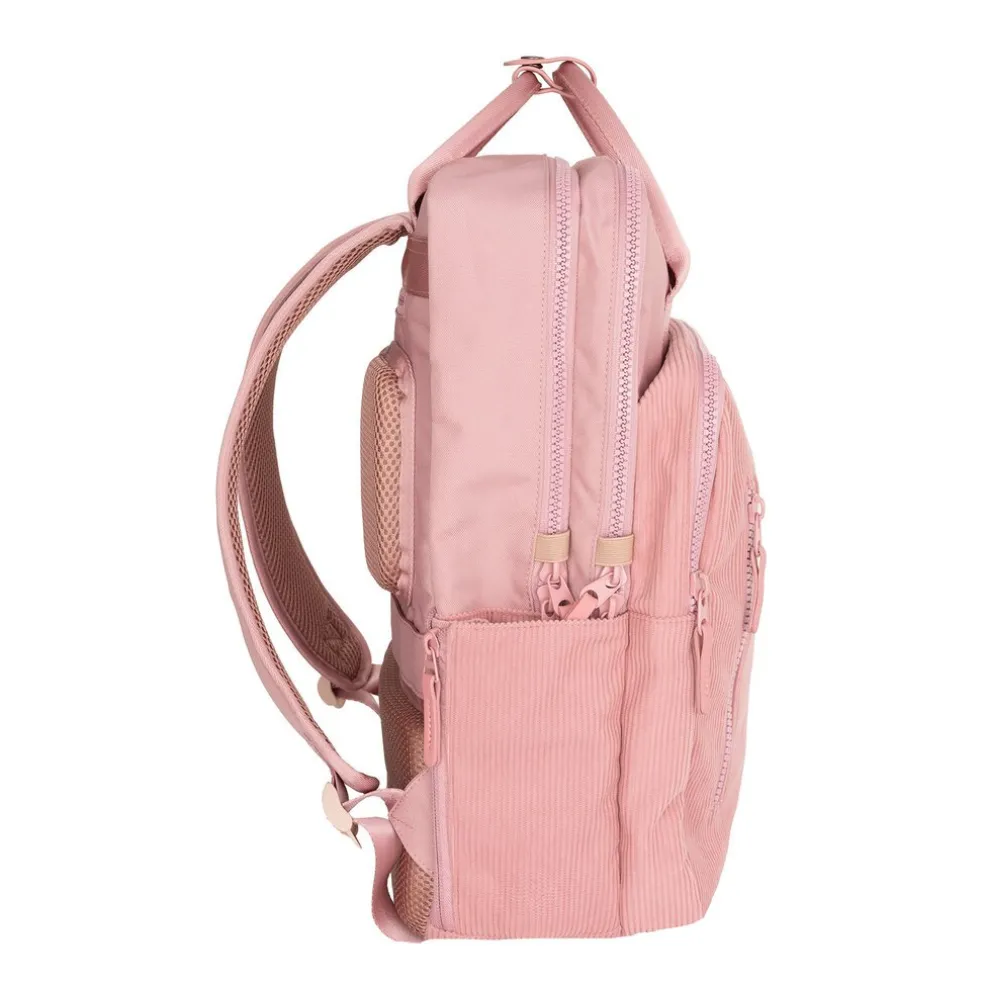 New Rebels Ribbi Milwaukee – Laptoptasche Schultasche Arbeitstasche 15,6 Zoll Laptopfach Rucksack Rib Fabric 18L Old Pink