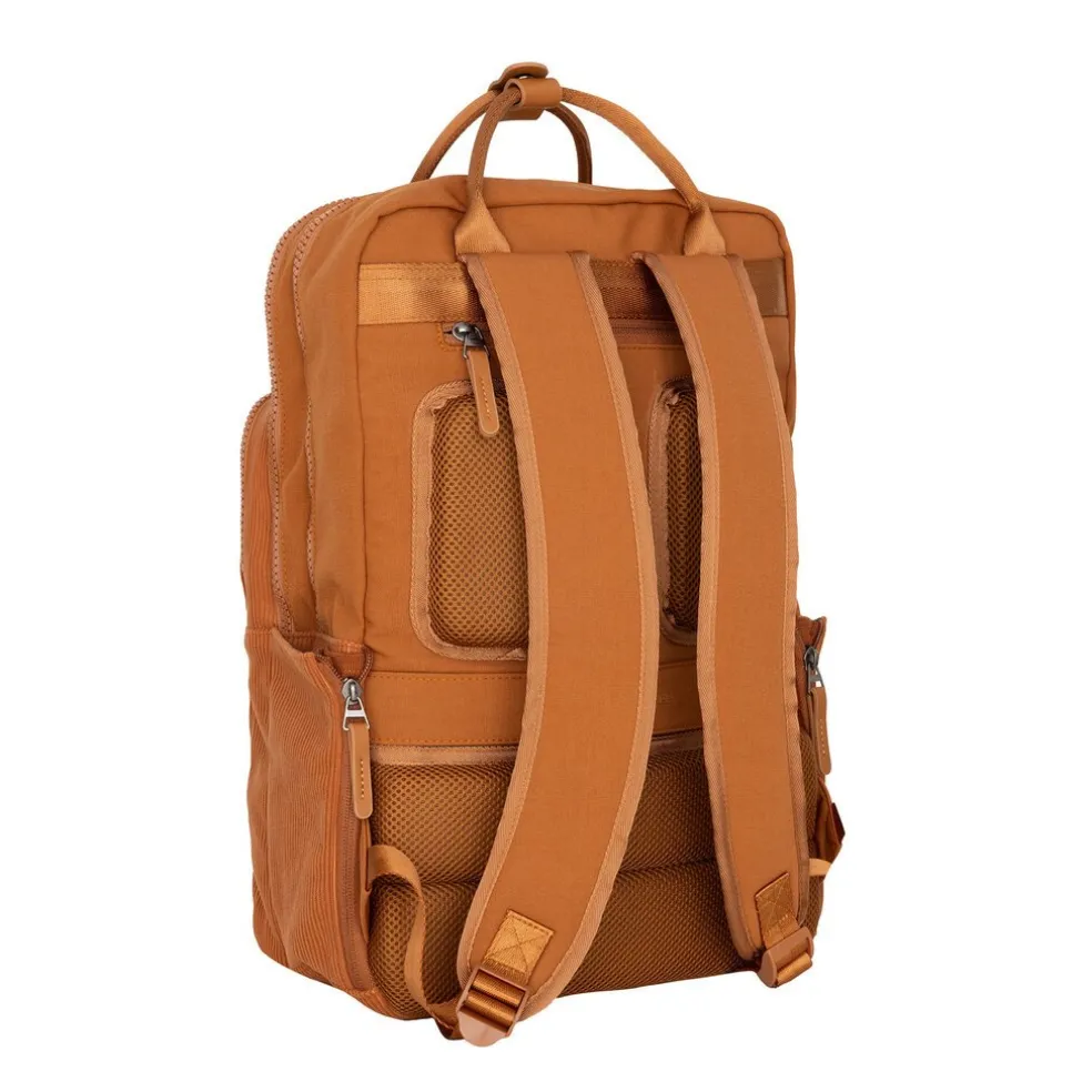 New Rebels Ribbi Milwaukee – Laptoptasche Schultasche Arbeitstasche 15,6 Zoll Laptopfach Rucksack Rib Fabric 18L Coffee Brown