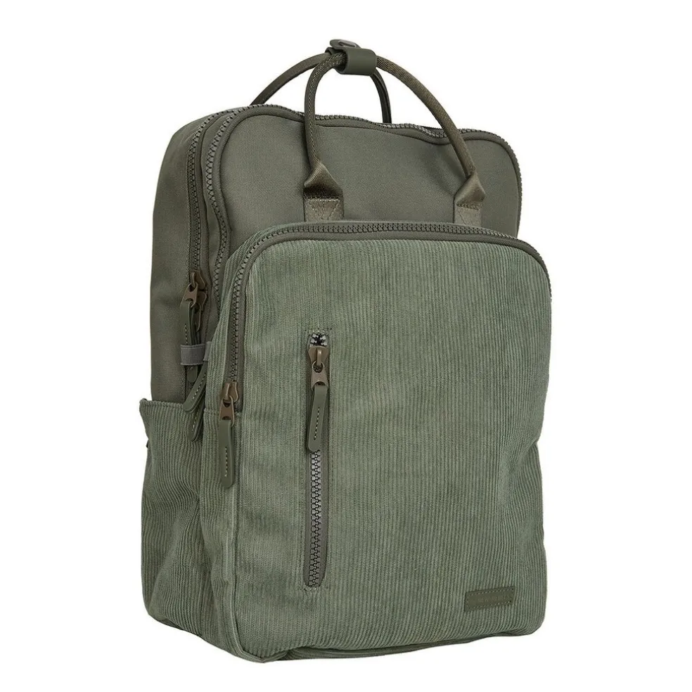 New Rebels Ribbi Milwaukee – Laptoptasche Schultasche Arbeitstasche 15,6 Zoll Laptopfach Rucksack Rib Fabric 18L Sage Green