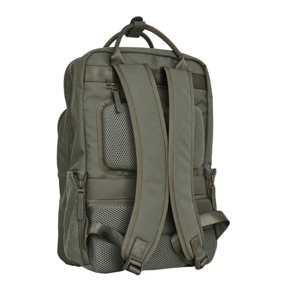 New Rebels Ribbi Milwaukee – Laptoptasche Schultasche Arbeitstasche 15,6 Zoll Laptopfach Rucksack Rib Fabric 18L Sage Green