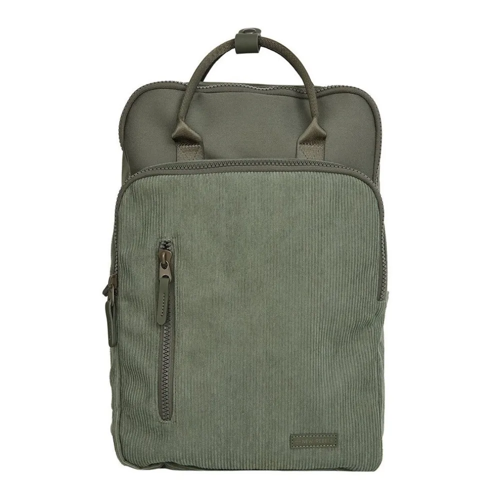 New Rebels Ribbi Milwaukee – Laptoptasche Schultasche Arbeitstasche 15,6 Zoll Laptopfach Rucksack Rib Fabric 18L Sage Green