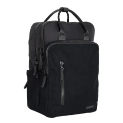 New Rebels Ribbi Milwaukee – Laptoptasche Schulrucksack Arbeitstasche 15,6 Zoll Laptopfach Rippstoff 18L Schwarz