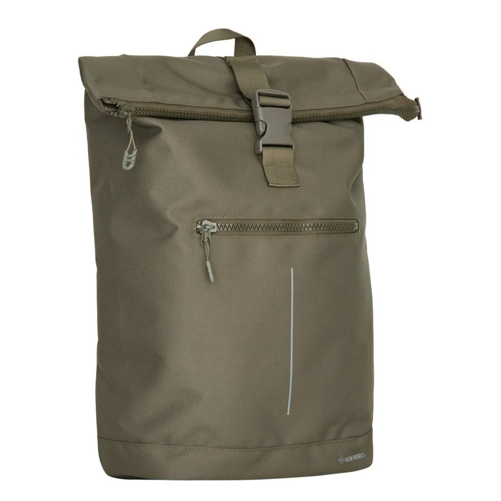 New Rebels Valor New York olivgrün 21L Rucksack Rolltop Wasserabweisend Laptop 15,6 Zoll
