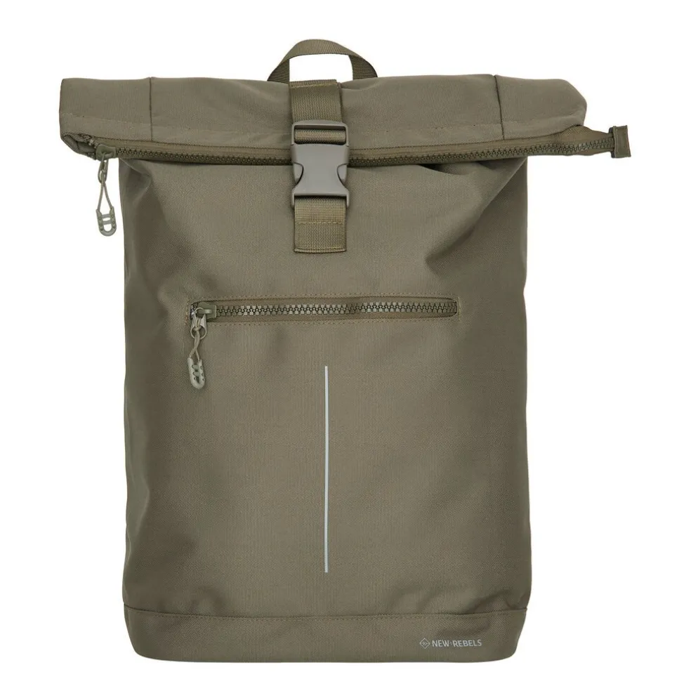 New Rebels Valor New York olivgrün 21L Rucksack Rolltop Wasserabweisend Laptop 15,6 Zoll