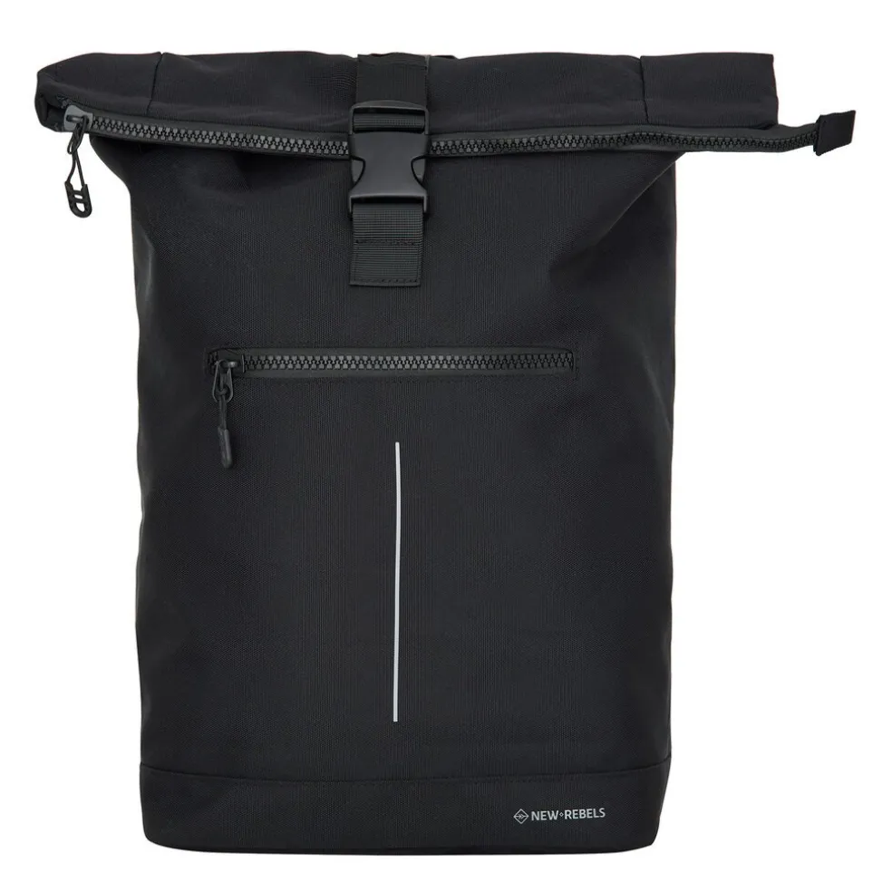 New Rebels Valor New York Schwarz 21L Rucksack Rolltop Wasserabweisend Laptop 15,6“