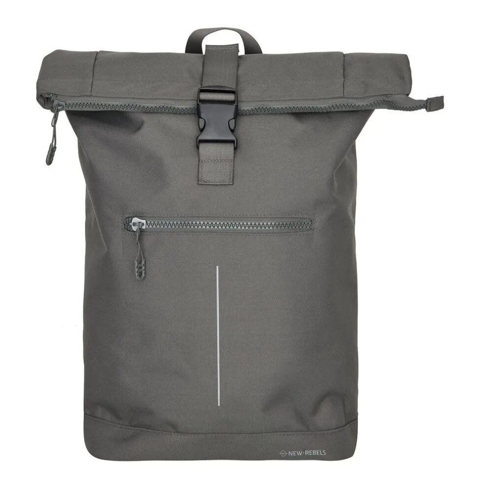 New Rebels Valor New York anthrazitgrau 21L Rucksack Rolltop Wasserabweisend Laptop 15,6 Zoll