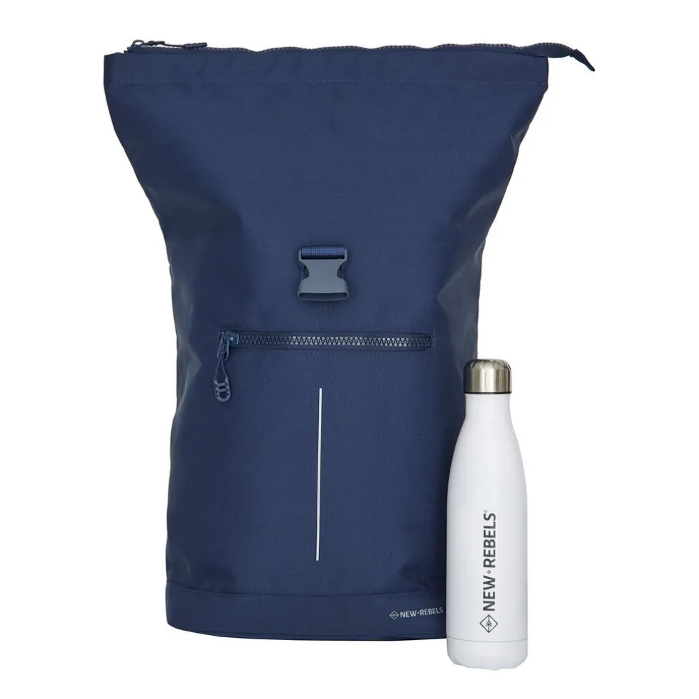 New Rebels Valor New York Marine blau 21L Rucksack Rolltop Wasserabweisend Laptop 15,6“