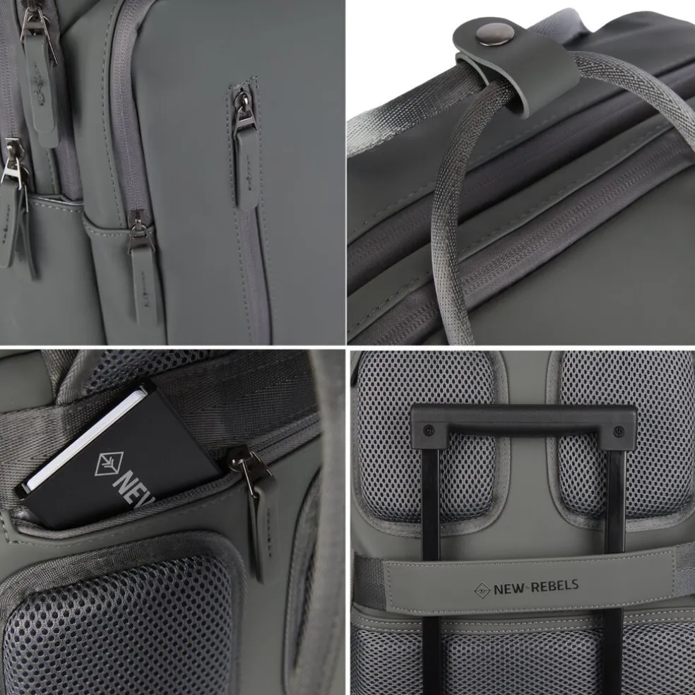 New Rebels William Milwaukee Anthrazit 18L Rucksack Wasserabweisend Laptop 15.6"
